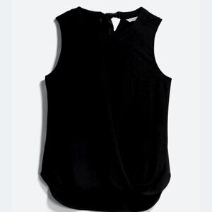 41 Hawthorn Mixed Material Surplice Blouse – Black, Size Medium